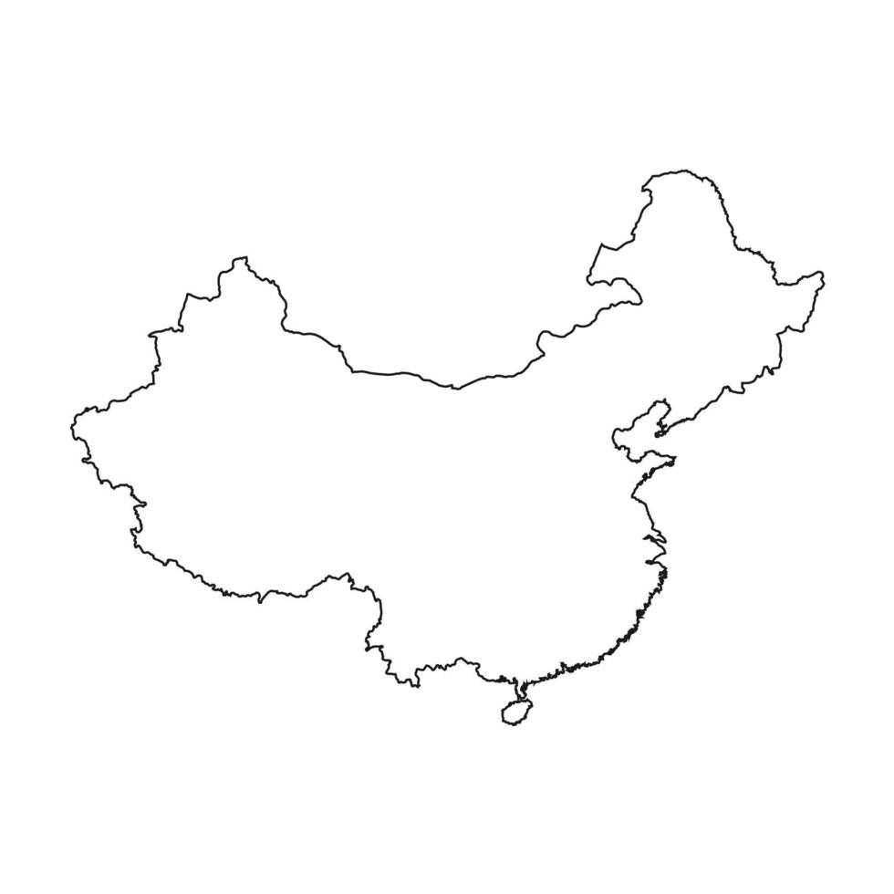 vektor illustration av kartan över Kina på vit bakgrund