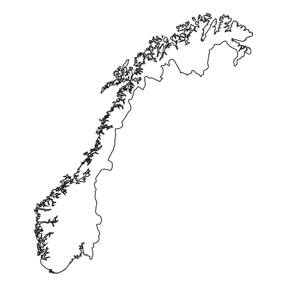 Karte von Norwegen sehr detailliert. vektor