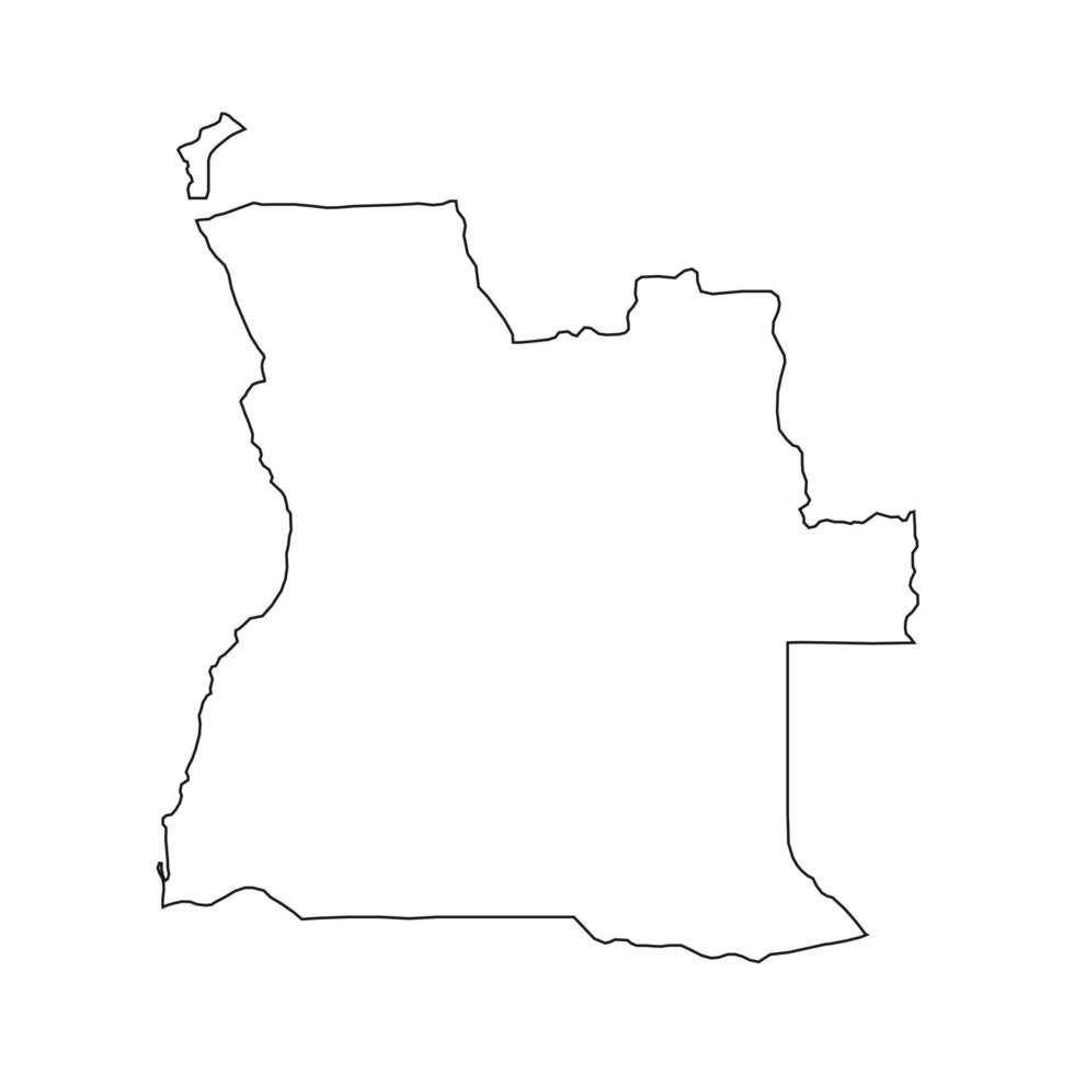 vektor illustration av kartan över angola på vit bakgrund