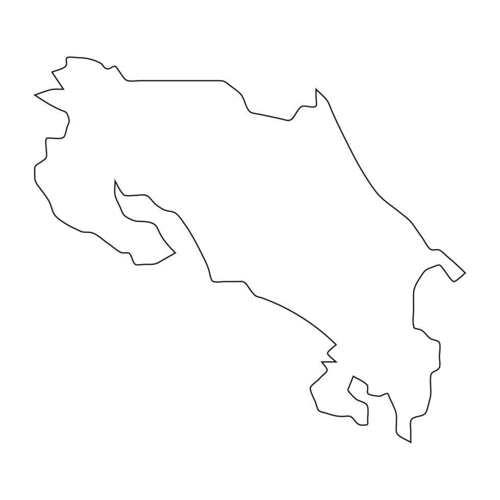 Costa Rica Karte auf weißem Hintergrund vektor
