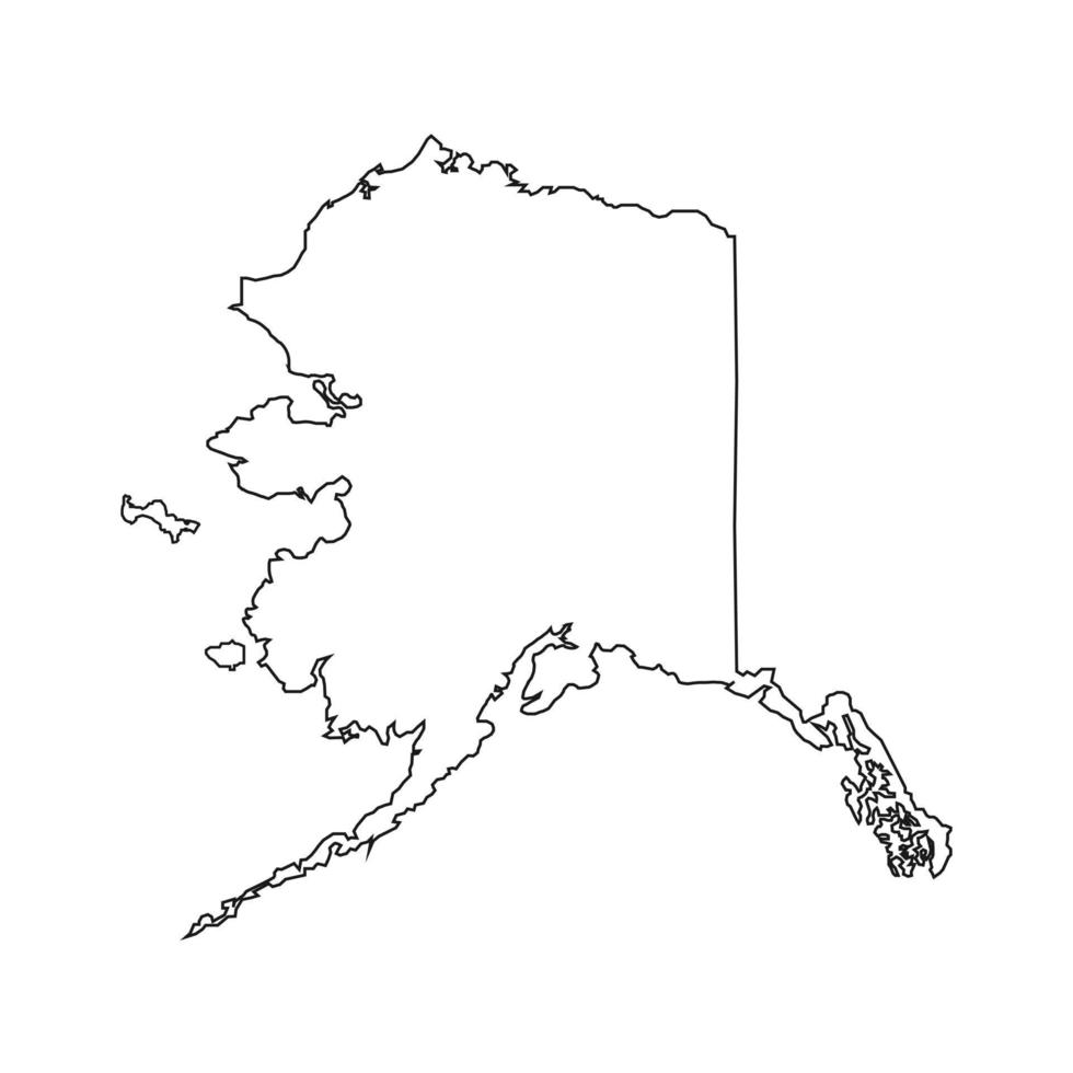 karta över den amerikanska staten alaska enkel karta vektor