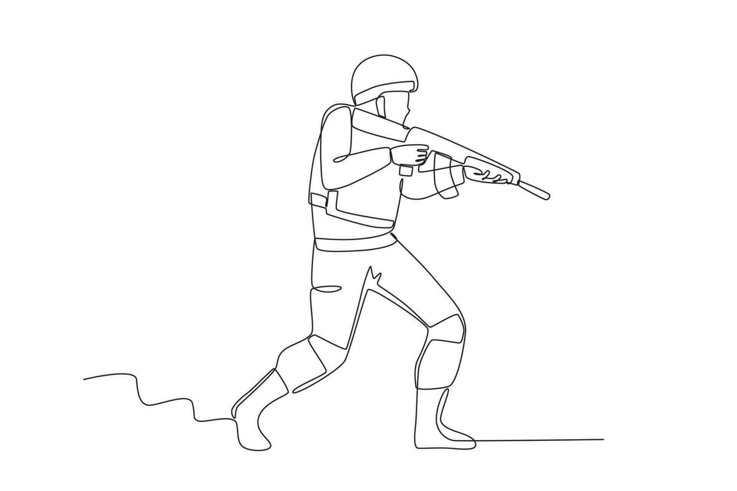 en soldat bärande en pistol vektor