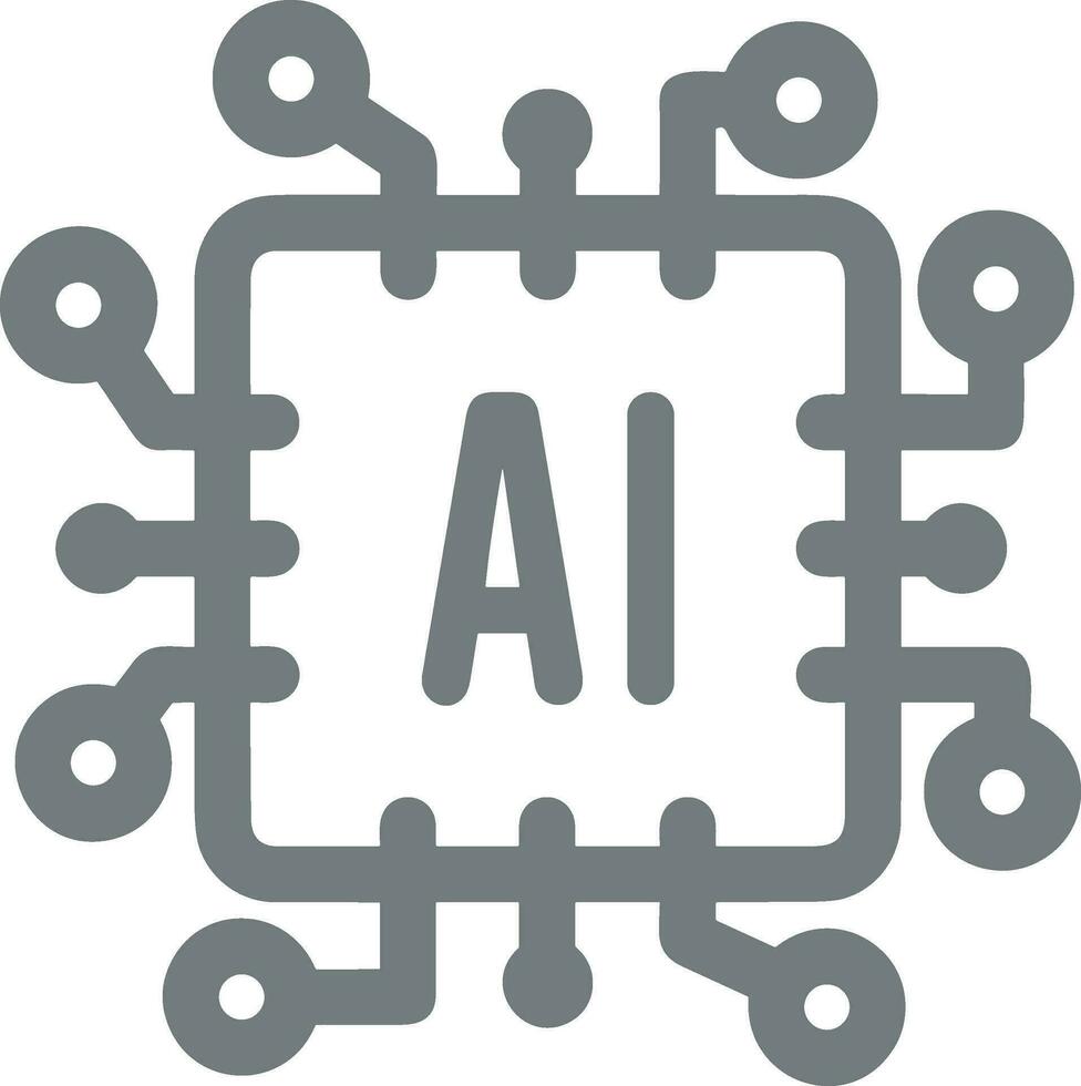 artificiell intelligens ikon symbol vektor bild. illustration av de hjärna robot inlärning mänsklig smart algoritm design bild.