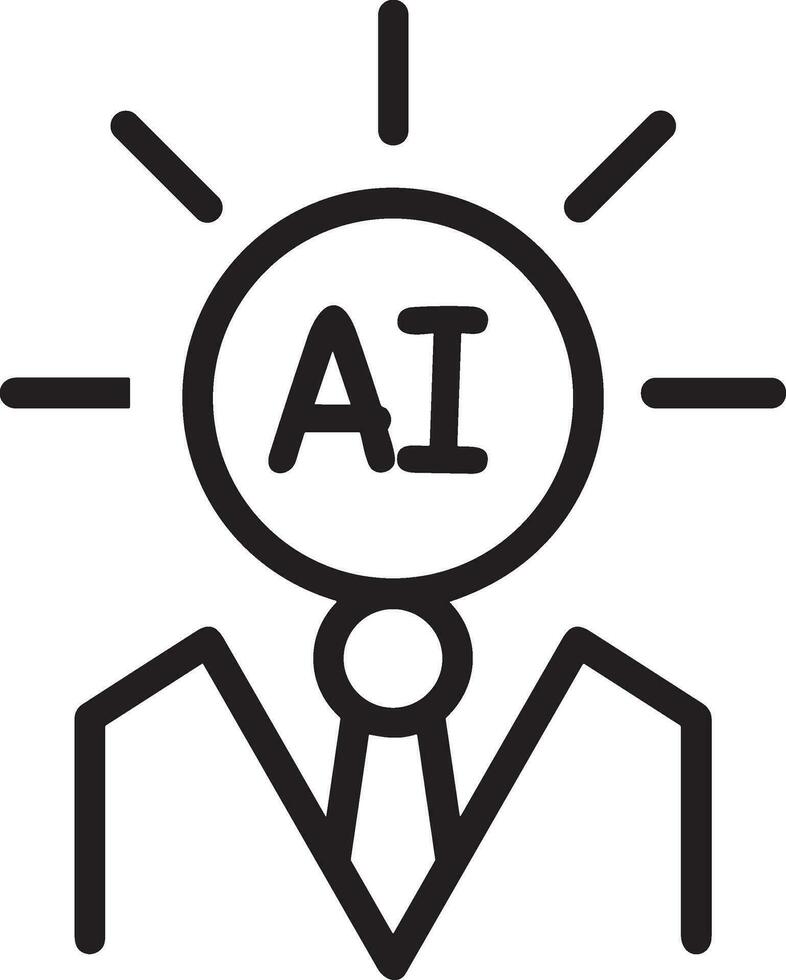 artificiell intelligens ikon symbol vektor bild. illustration av de hjärna robot inlärning mänsklig smart algoritm design bild.