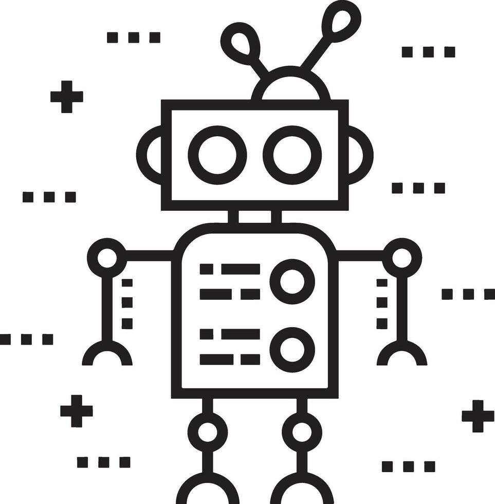 künstlich Intelligenz Symbol Symbol Vektor Bild. Illustration von das Gehirn Roboter Lernen Mensch Clever Algorithmus Design Bild.