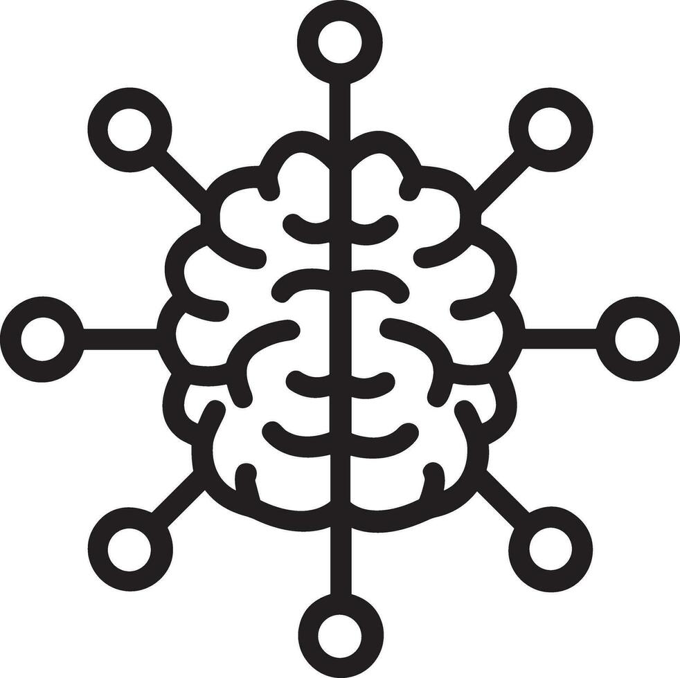 künstlich Intelligenz Symbol Symbol Vektor Bild. Illustration von das Gehirn Roboter Lernen Mensch Clever Algorithmus Design Bild.