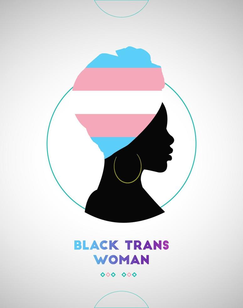 Trans-Schwarze mit Turban und Flagge der hetranssexuellen Ursache vektor