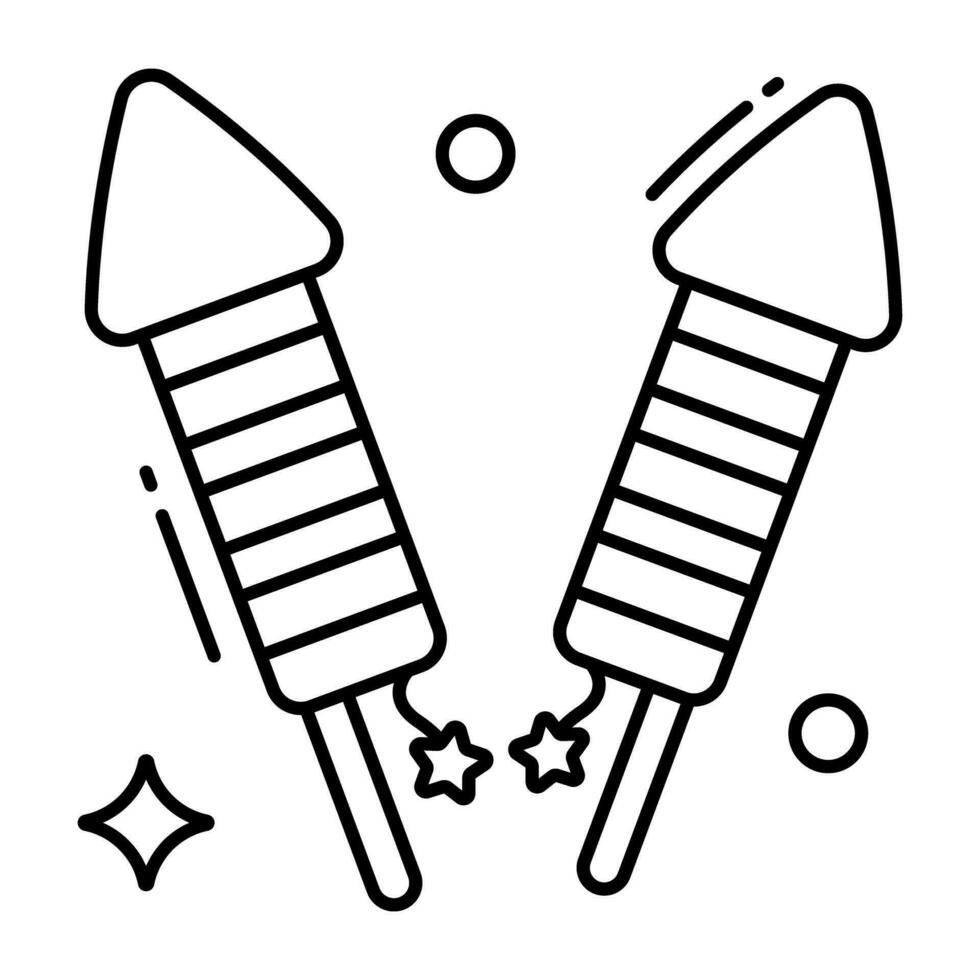 modern design ikon av brand raketer vektor