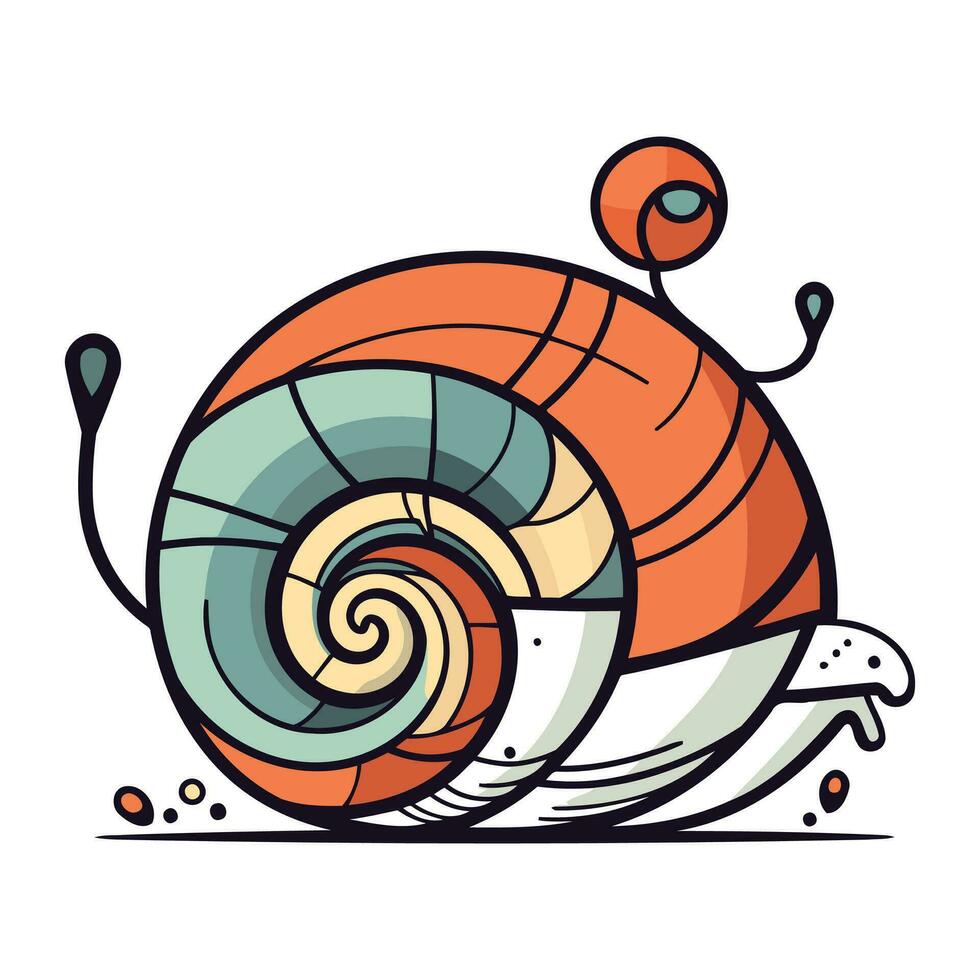 Karikatur Schnecke. Vektor Illustration. isoliert auf Weiß Hintergrund.