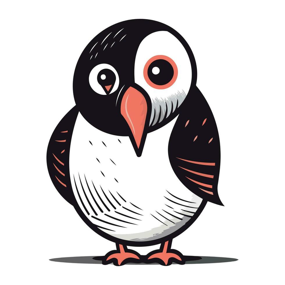 pingvin isolerat på vit bakgrund. vektor illustration. tecknad serie stil.