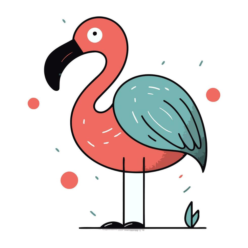 flamingo. hand dragen vektor illustration i klotter stil.