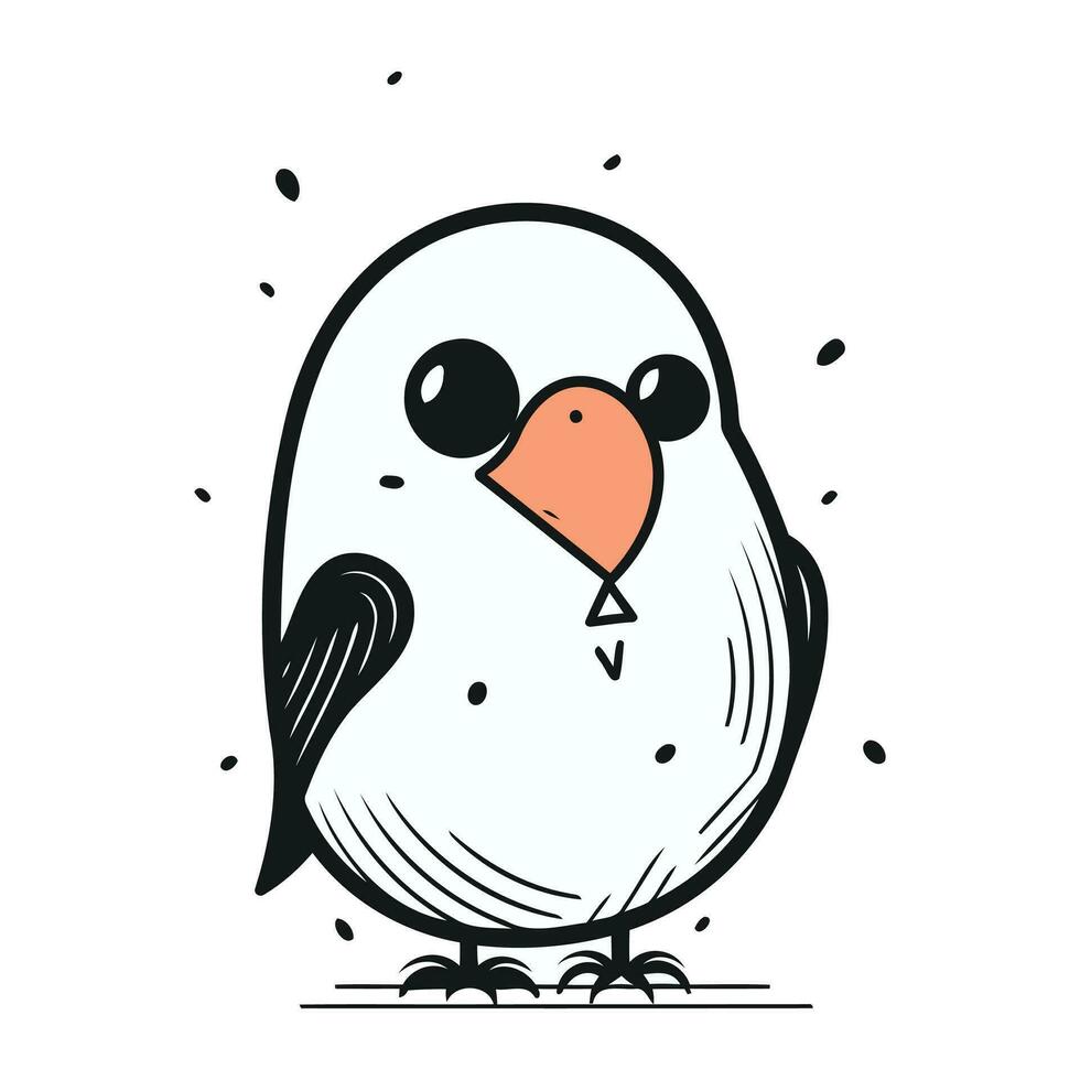 süß Karikatur Vogel isoliert auf ein Weiß Hintergrund. Vektor Illustration.