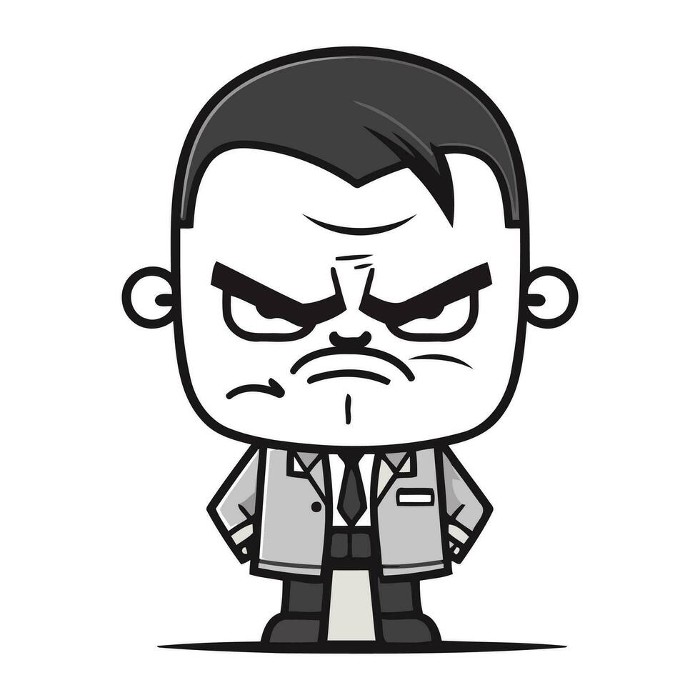 wütend Geschäftsmann Karikatur Maskottchen Charakter Vektor Illustration.
