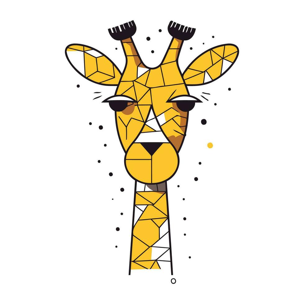 giraff huvud vektor illustration. söt tecknad serie vild djur.