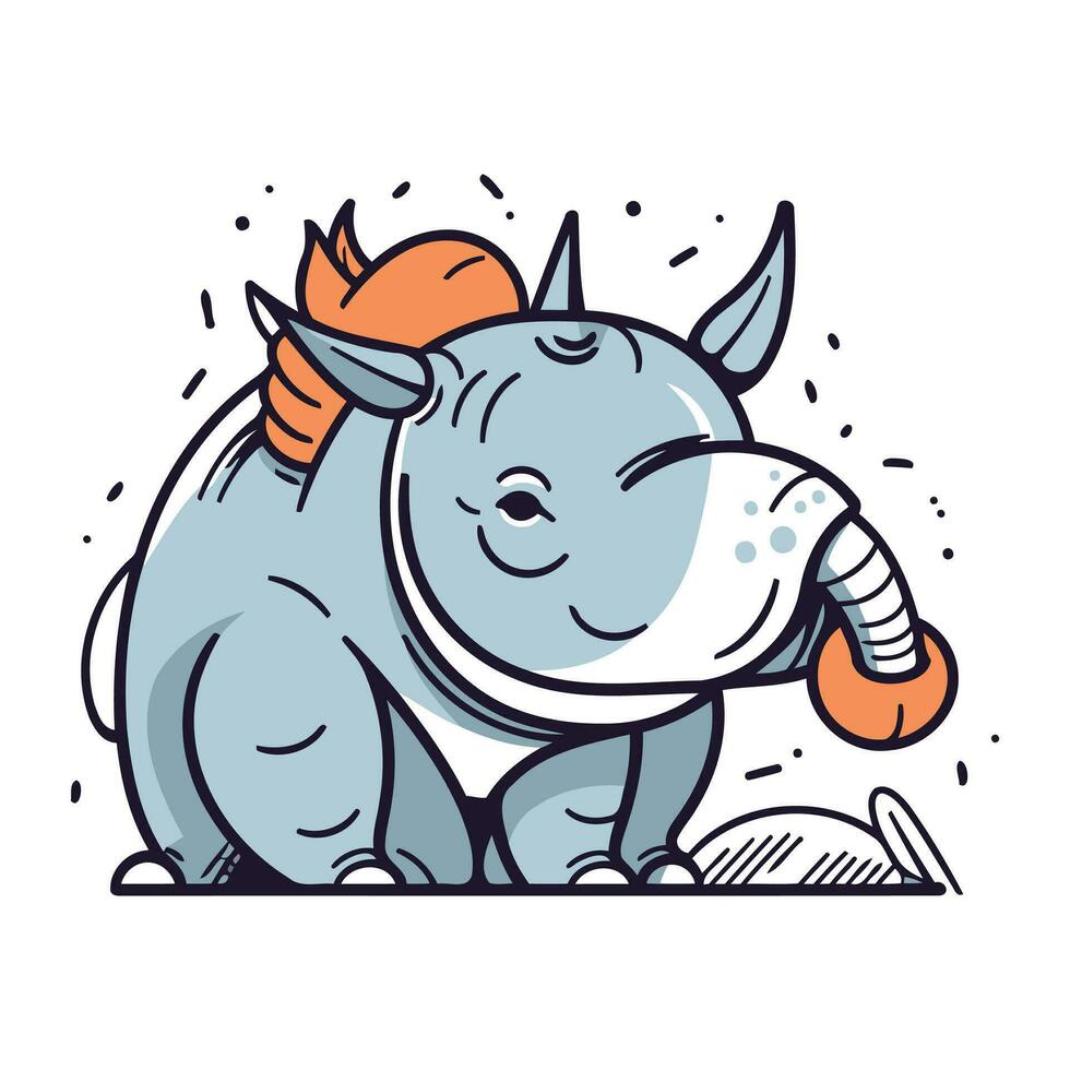 tecknad serie noshörning. vektor illustration för din design.