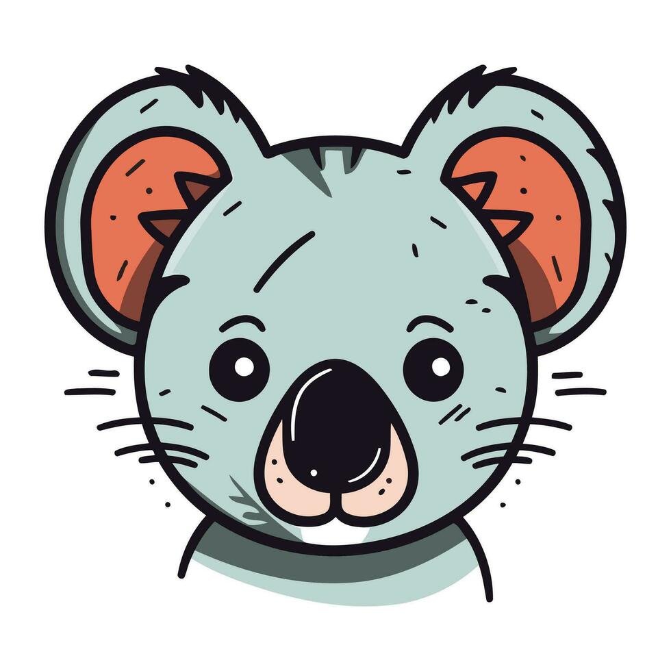 söt koala vektor illustration. söt koala ansikte.