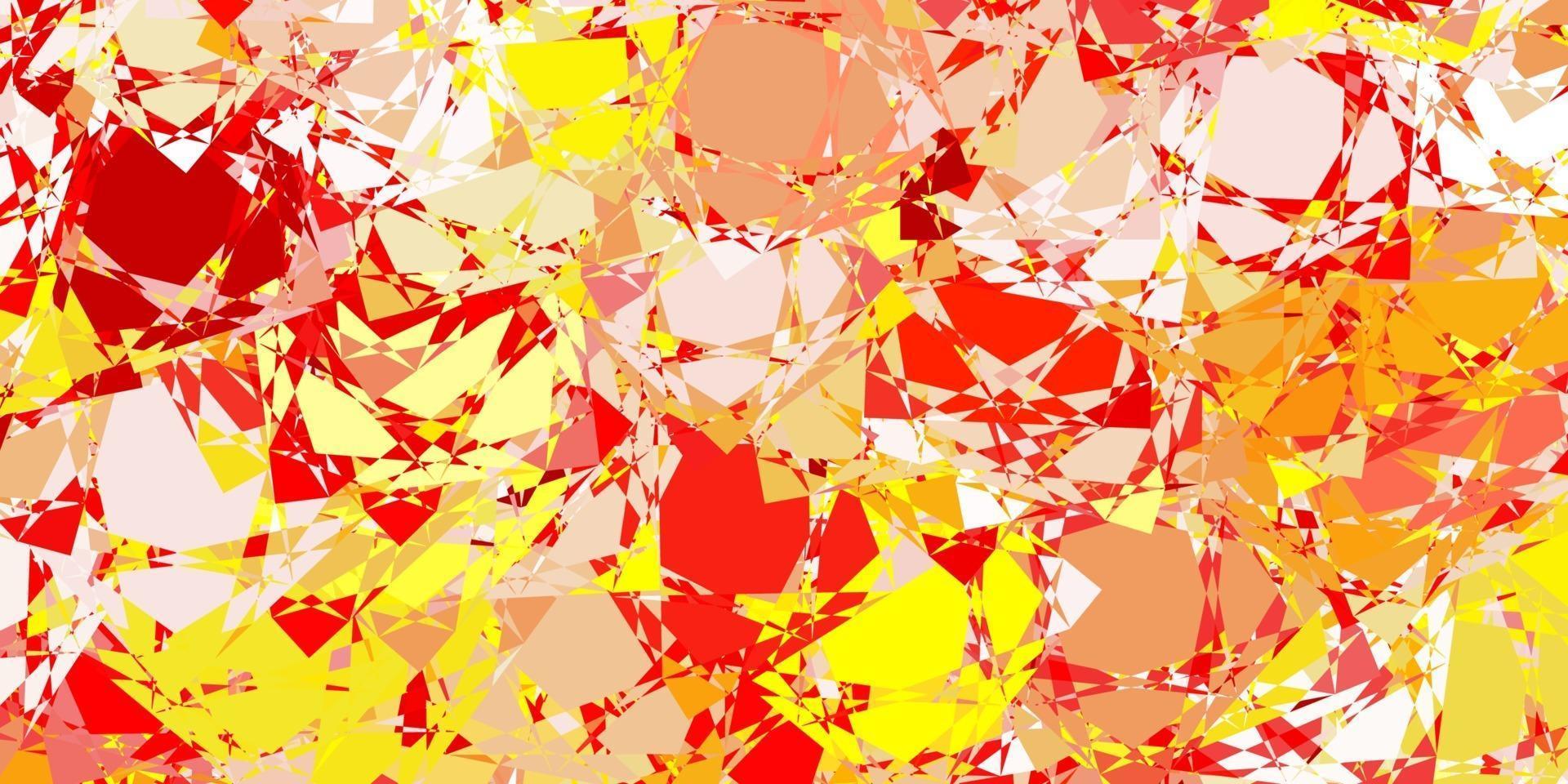 ljusröd, gul vektorbakgrund med polygonala former. vektor