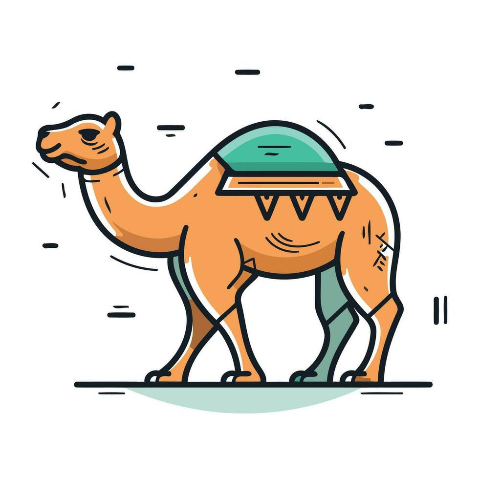 kamel vektor illustration i platt stil. söt kamel ikon.