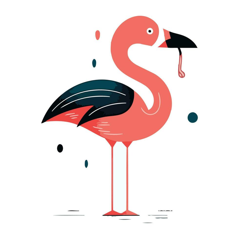 flamingo fågel vektor illustration. flamingo i platt stil.