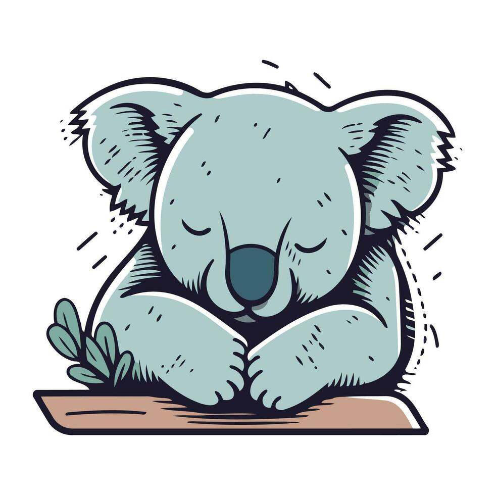 koala sovande på en hylla. vektor illustration i tecknad serie stil.