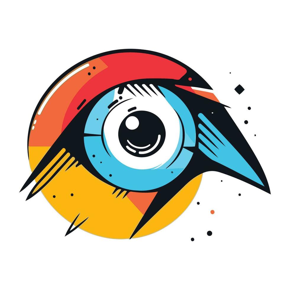 Auge Symbol im Pop Kunst Stil. Vektor Illustration auf Weiß Hintergrund.