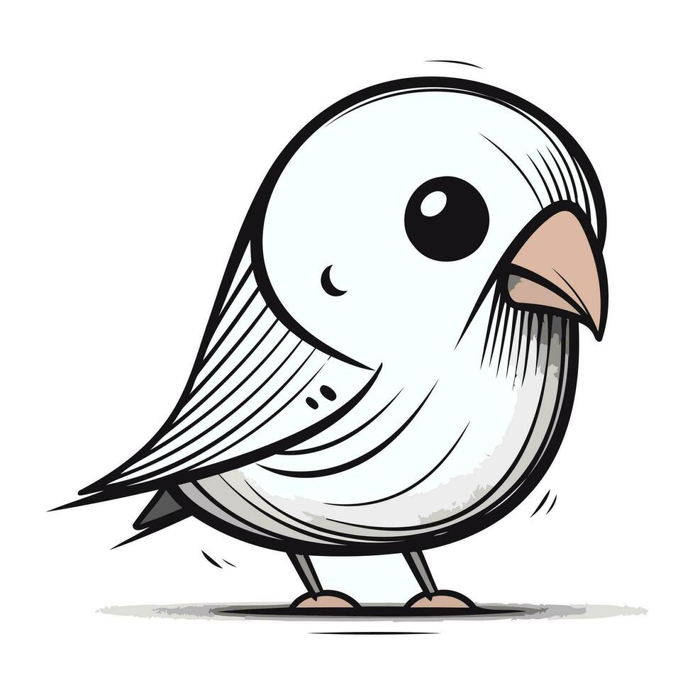 süß Karikatur Vogel auf ein Weiß Hintergrund. Vektor Illustration zum Ihre Design