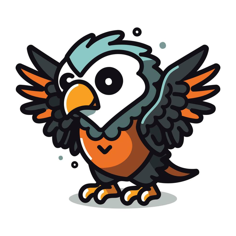 süß Karikatur Vogel Maskottchen Charakter Vektor Symbol Illustration Design