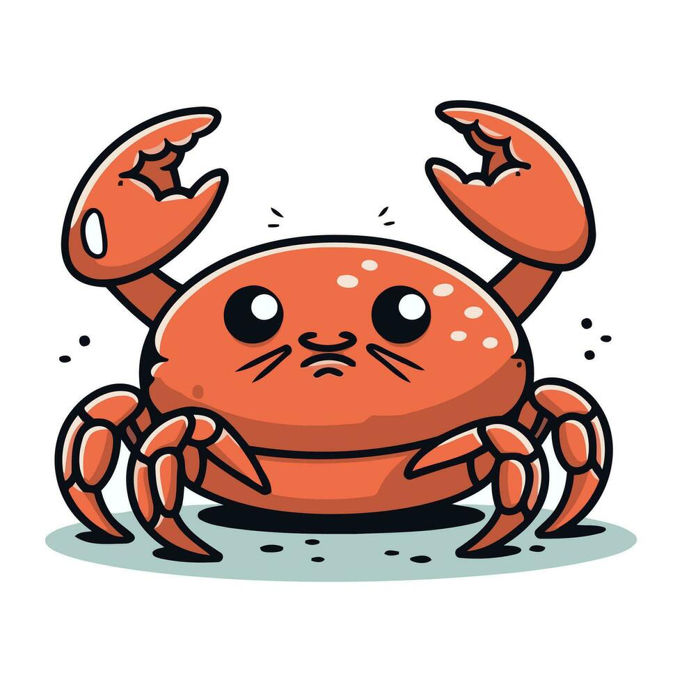 Krabbe Karikatur Charakter. Vektor Illustration von ein süß Krabbe Maskottchen.