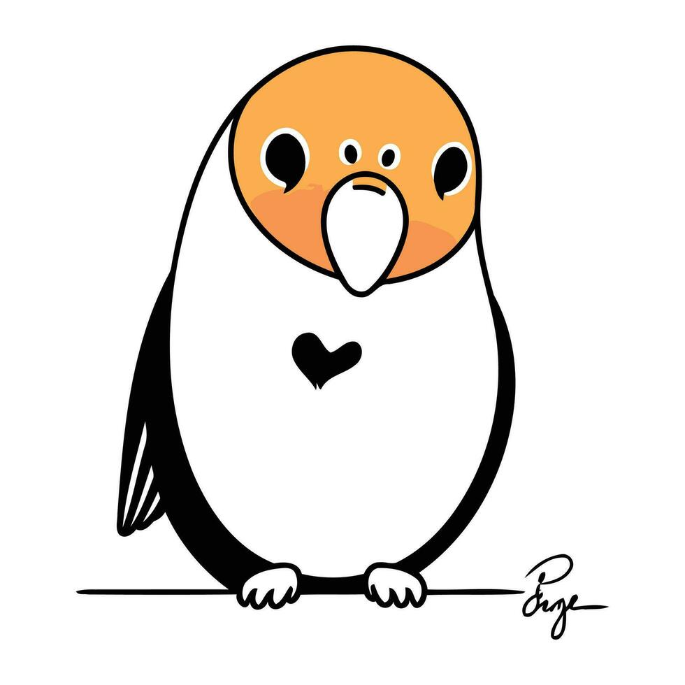pingvin. vektor illustration. söt tecknad serie pingvin.