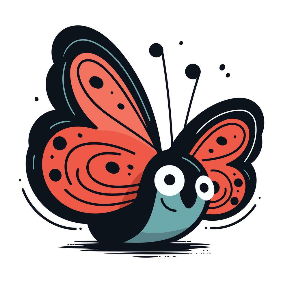Schmetterling Symbol. Vektor Illustration von ein Schmetterling im Karikatur Stil.