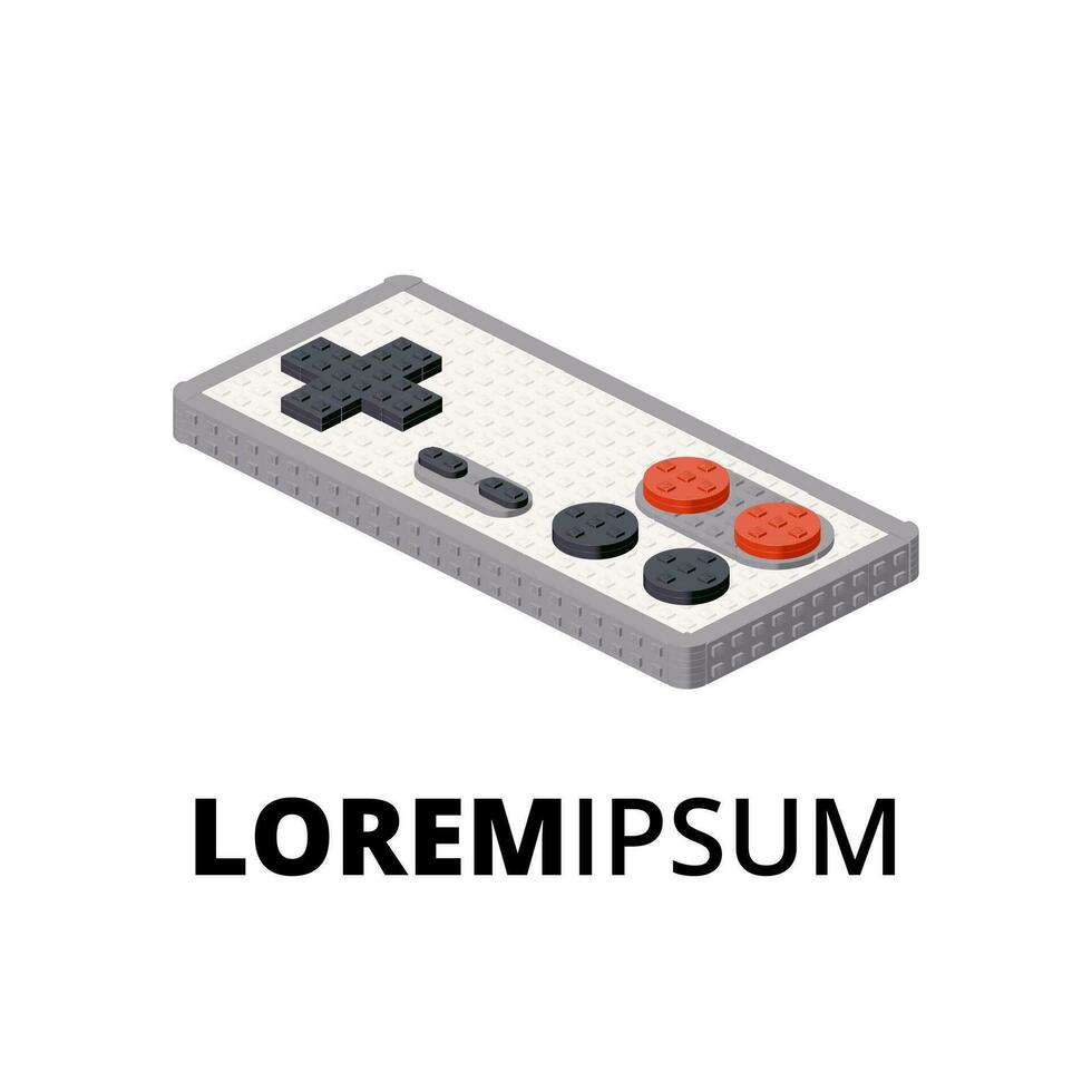 Logo mit ein Gamepad zum Drucken und Design. Vektor Illustration.