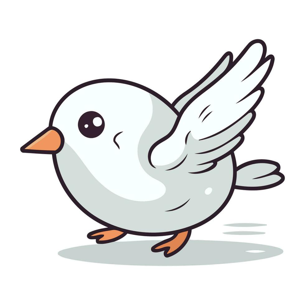 Taube Vektor Illustration isoliert auf ein Weiß Hintergrund. süß Karikatur Vogel.