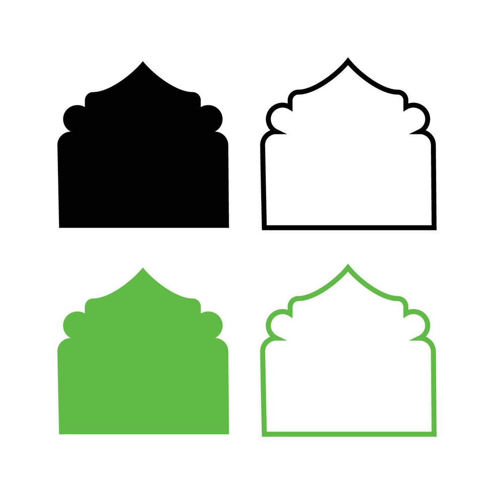 Arabisch Fenster Symbol einstellen auf Weiß Hintergrund zum Grafik und Netz Design. islamisch religiös Design Elemente. Arabisch Ornamente, geeignet zum Design zum Muslim Urlaub Feierlichkeiten vektor