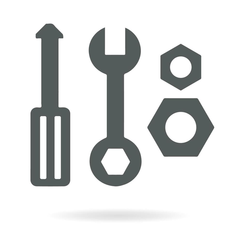 Werkzeuge Schlüssel und Schraubendreher Symbol Vektor. vektor