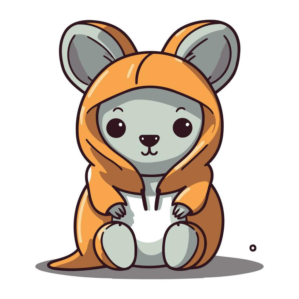 süß kawaii Känguru Charakter Karikatur Vektor Illustration.