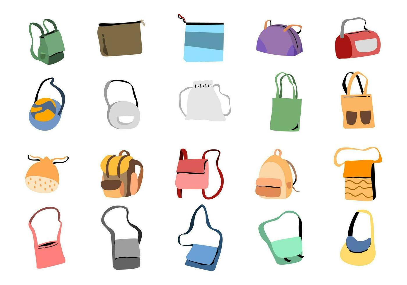 Tasche Sammlung Illustration Element einstellen vektor