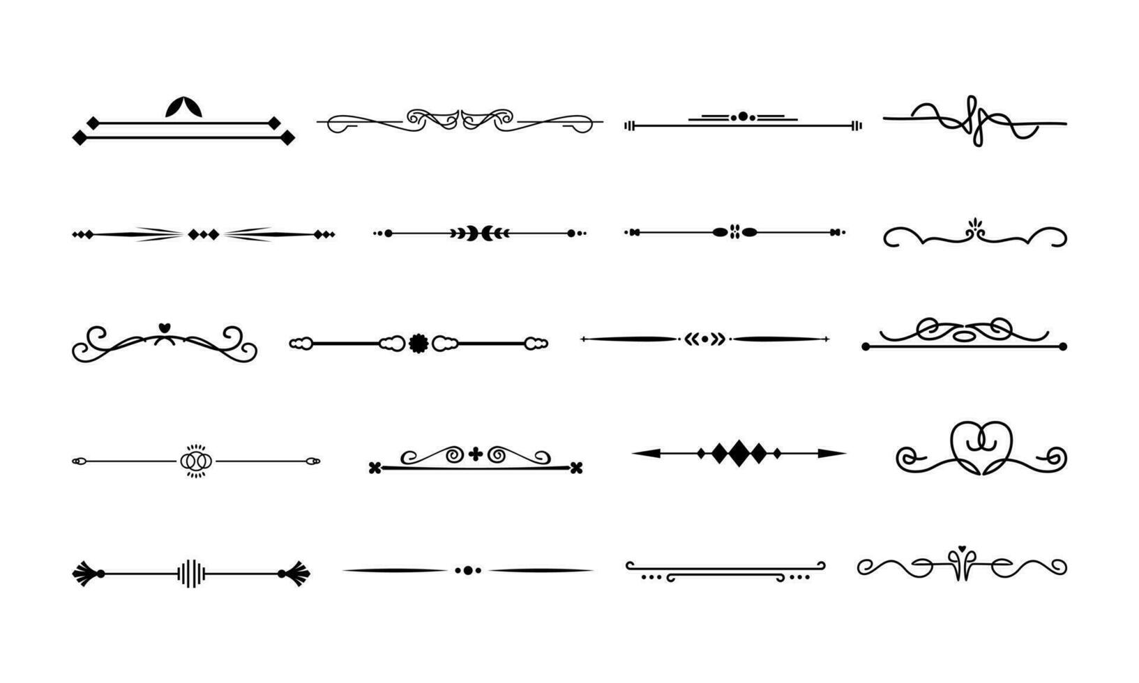 elegant Linie Ornament Element einstellen vektor