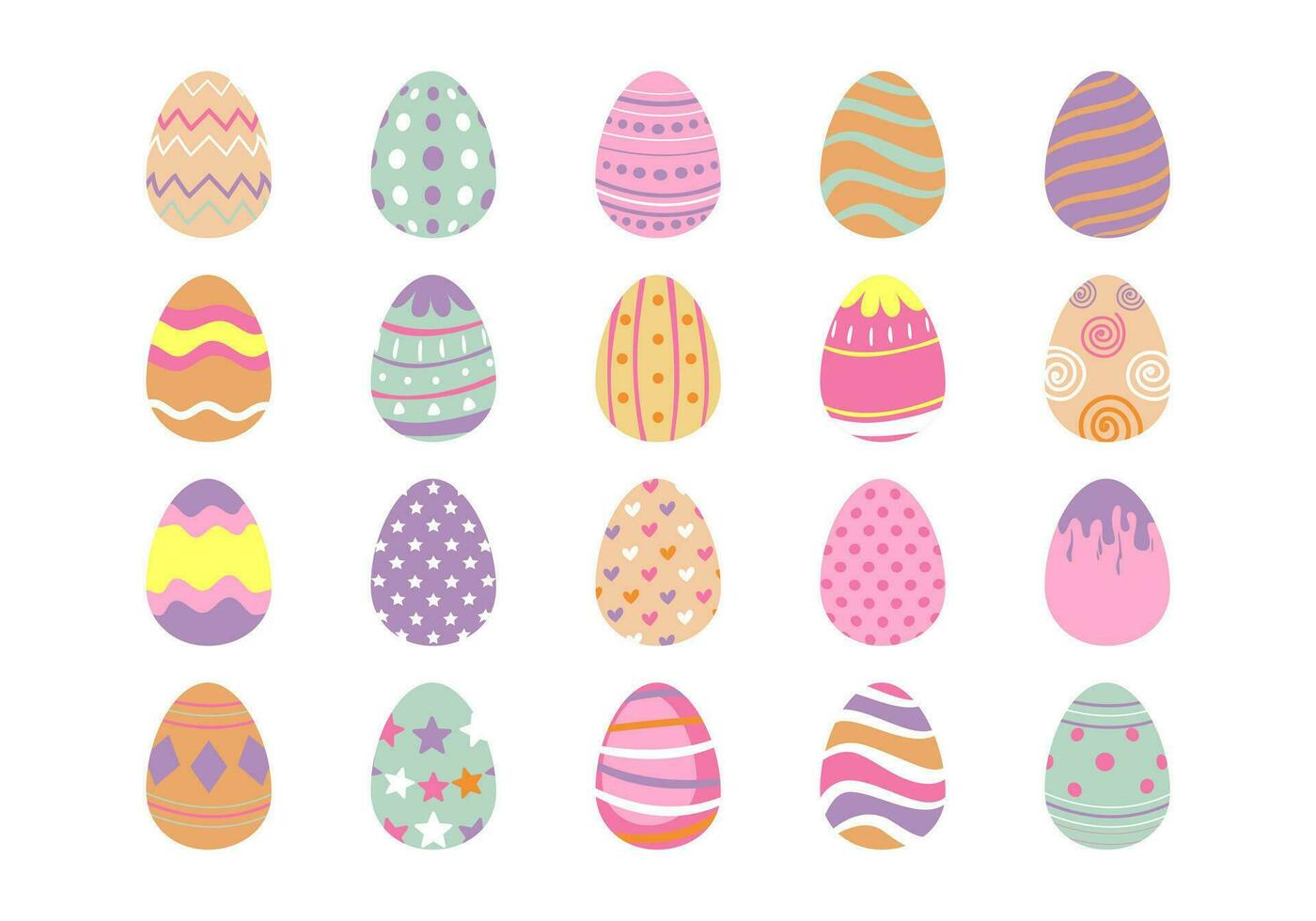 påsk söndag ägg illustration uppsättning vektor