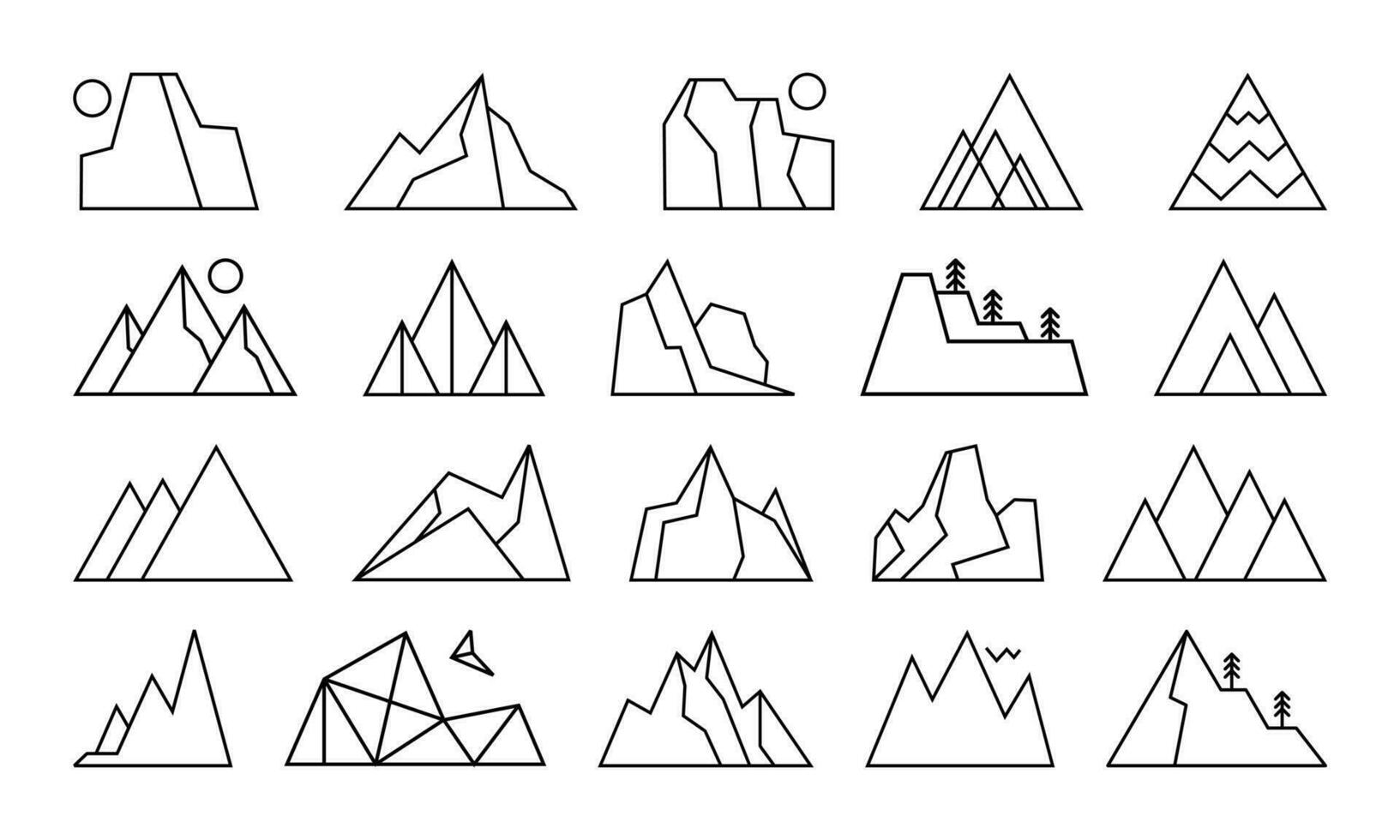 geometrisch Berg Linie Element einstellen vektor