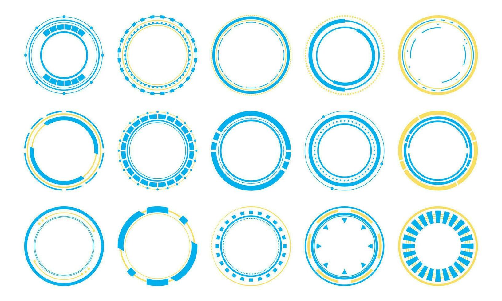 futuristisch Kreis Rahmen Element einstellen vektor