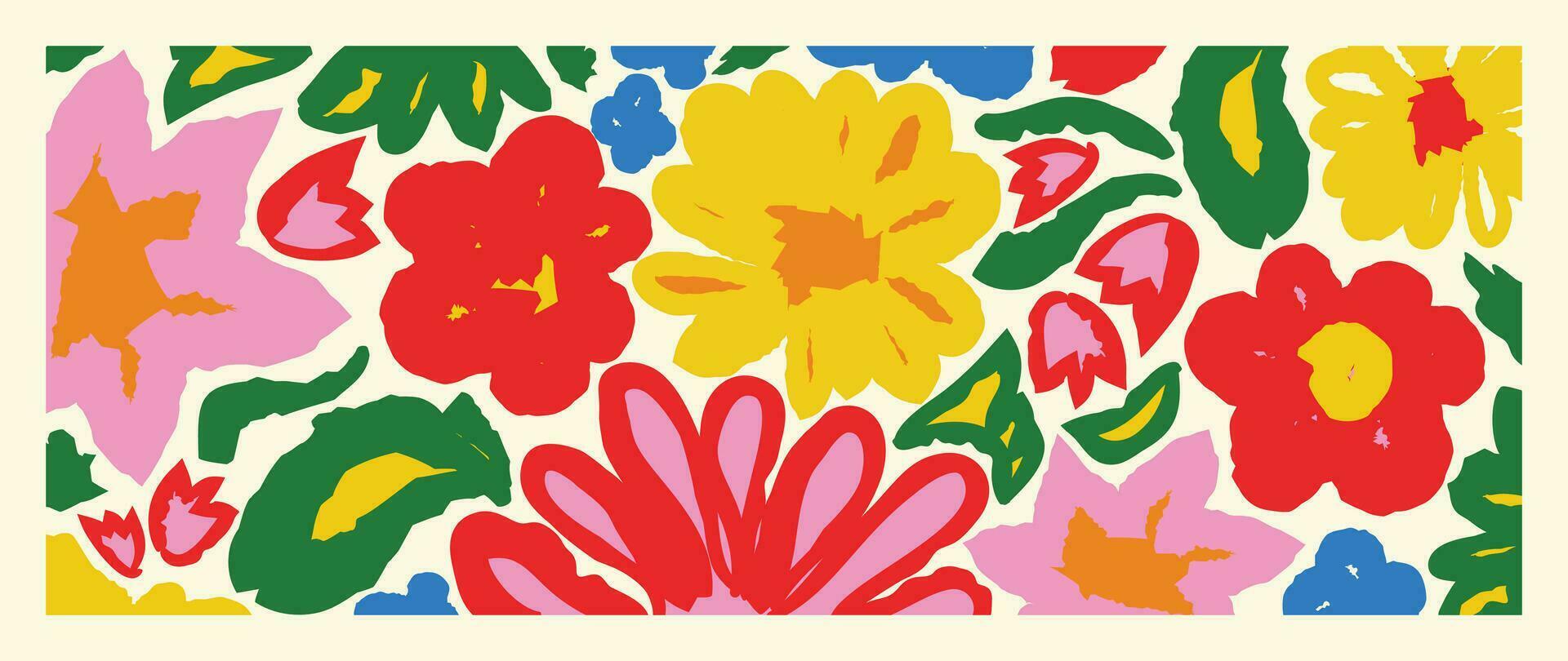 abstrakt botanisch Kunst Hintergrund Vektor. natürlich Hand gezeichnet Muster Design mit Blätter Zweig, Blume. einfach zeitgenössisch Stil illustriert Design zum Stoff, drucken, Abdeckung, Banner, Hintergrund. vektor