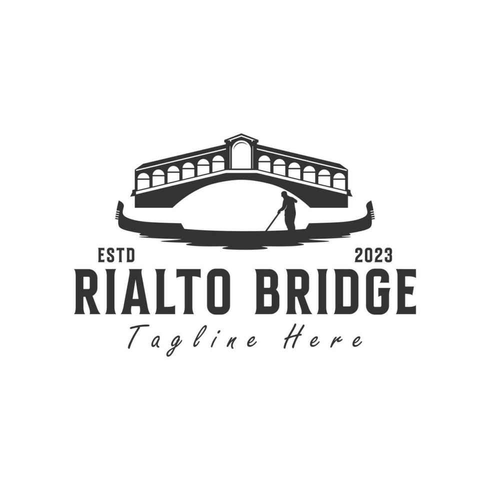 italiensk rialto bro illustration logotyp vektor