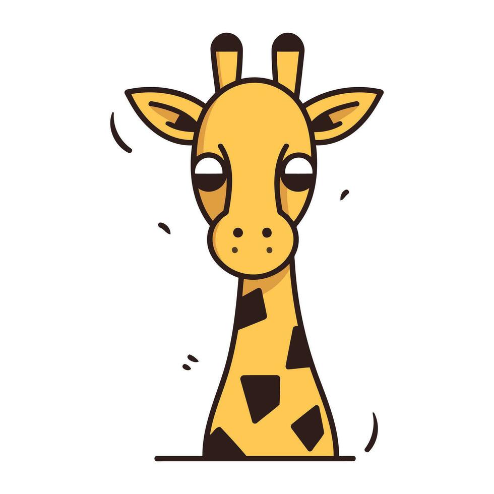 süß Karikatur Giraffe. Vektor Illustration isoliert auf Weiß Hintergrund.