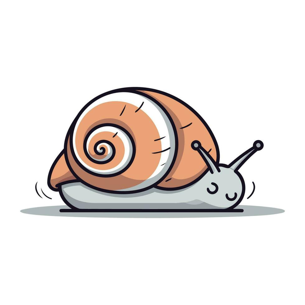 Schnecke Karikatur Vektor Illustration. isoliert auf ein Weiß Hintergrund.