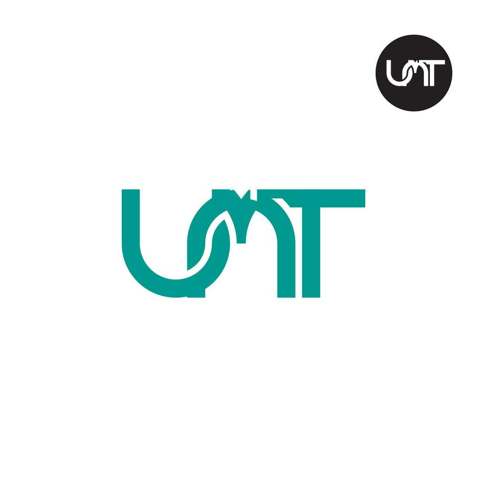 brev umt monogram logotyp design vektor