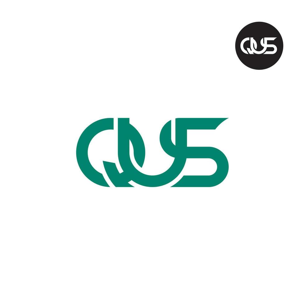 brev qus monogram logotyp design vektor