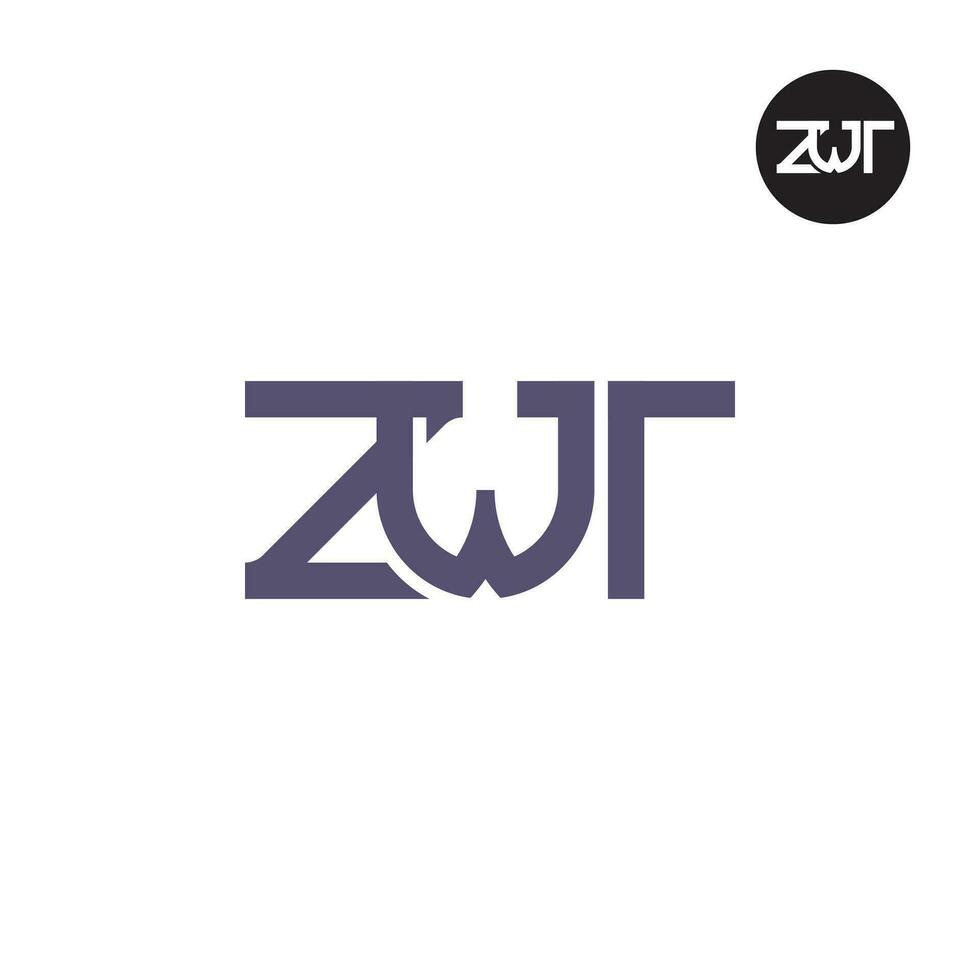 brev zwt monogram logotyp design vektor