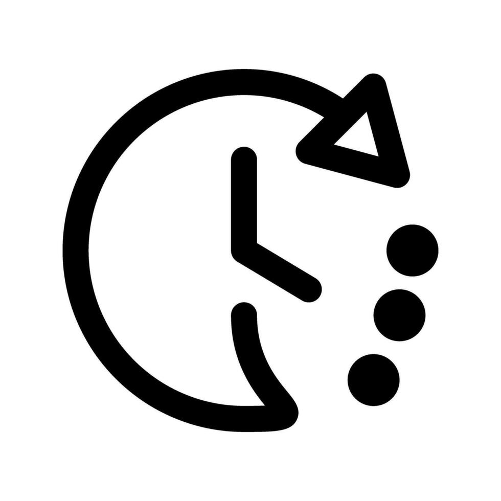 Zeit Uhr Symbol Vektor. Stil ist Kontur Symbol vektor