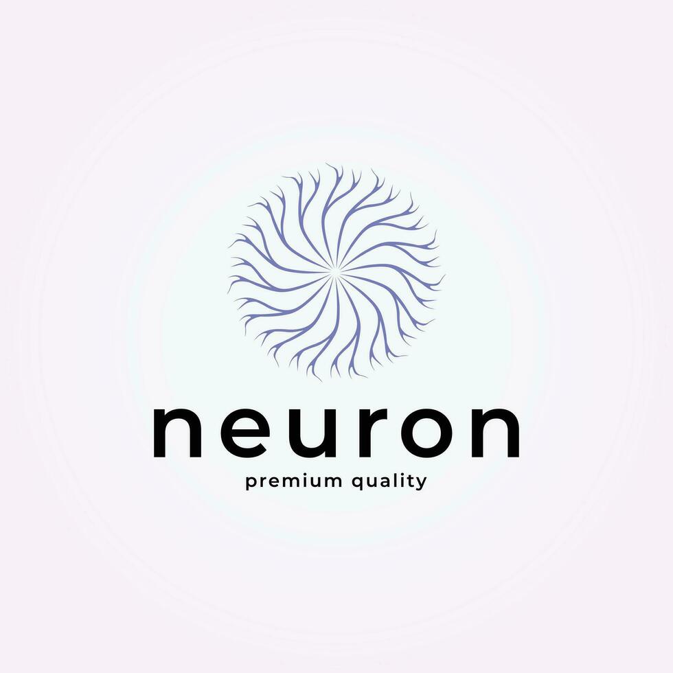 Etikette Kreis abstrakt Neuron Logo zum medizinisch Idee Design, Gehirn Symbol Illustration Vektor