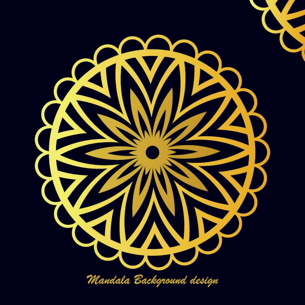 minimalistisch Spiritualität Indien, Islam Mandala Gold Hintergründe. Hochzeit Mandala Ornament glänzend runden Luxus Startseite zum drucken. Blumen- strukturiert. vektor